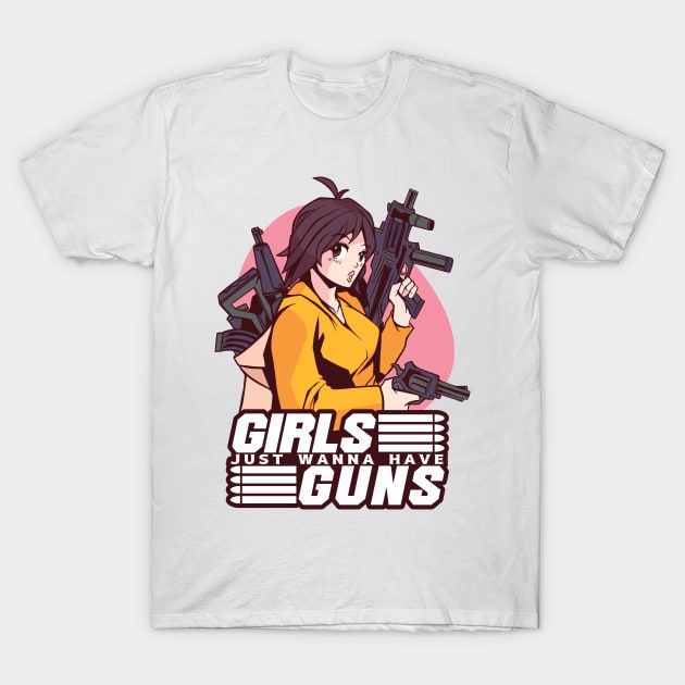 GIRLS WITH GUNS ANIME T-Shirt by madeinchorley